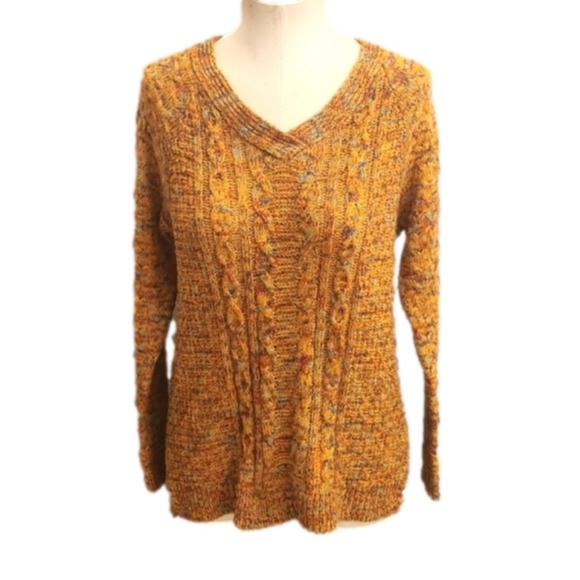 WOMENS Time and Tru multicolor v neck ribbed sweater size Small (4-6). - Picture 1 of 16